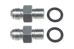 ICT Billet front-view fittings with -6AN flare for reliable custom transmission lines.
