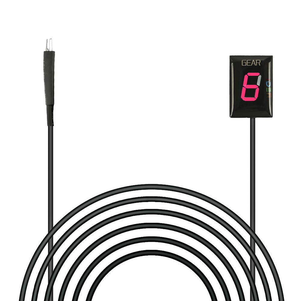 Idea gear indicator front view showing plug-and-play connection for Honda motorcycles