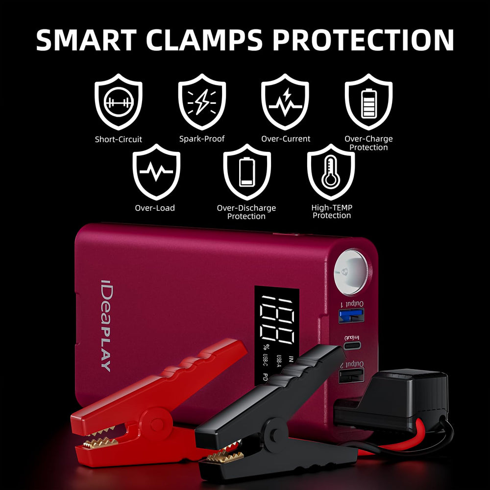 IDEAPLAY J8 built in LED flashlight with multiple modes for night use.