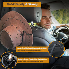 Idefair hat holder clips onto headrest posts for quick, tool-free installation.