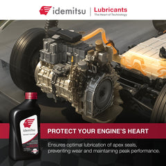 Idemitsu Premix Rotary Racing 1QT pour showcases smooth, controlled fuel-oil blending.