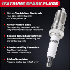IFATRUNK Iridium spark plugs installed in engine bay for performance.