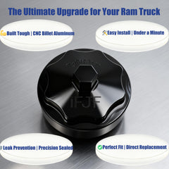 iFJF durable billet aluminum cap resists heat and vibration in diesel engines.