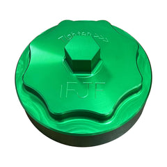 iFJF billet aluminum fuel filter cap close-up for Ram Cummins diesel