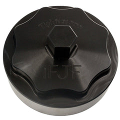 iFJF fuel filter housing cap 68065612AA, anodized black finish for durable diesel protection.