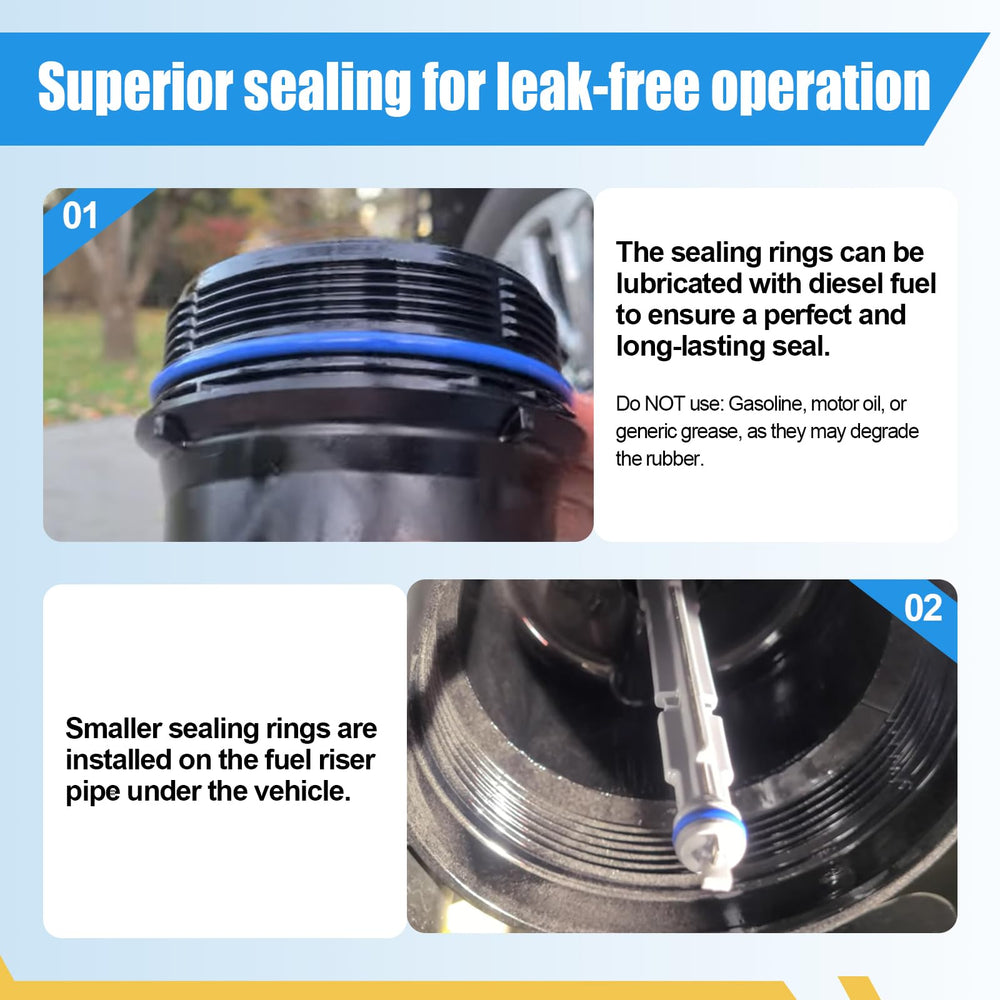 iFJF replacement kit includes cap, filter cartridge, and O-rings for easy install