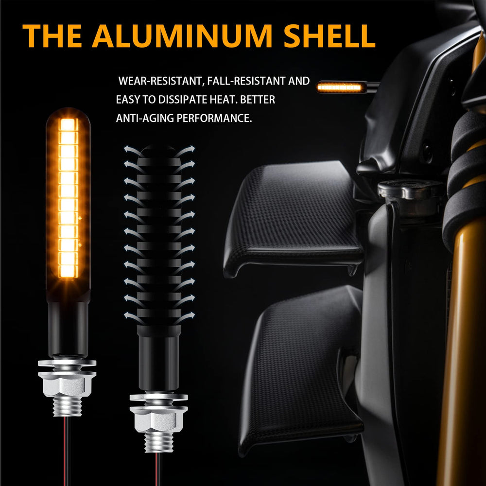 iFunyLED flowing LED turn signal, rear amber for clear signaling.