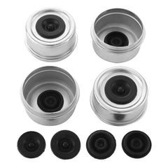 IFYKIM trailer hub dust cap on wheel hub showing corrosion-resistant galvanized finish
