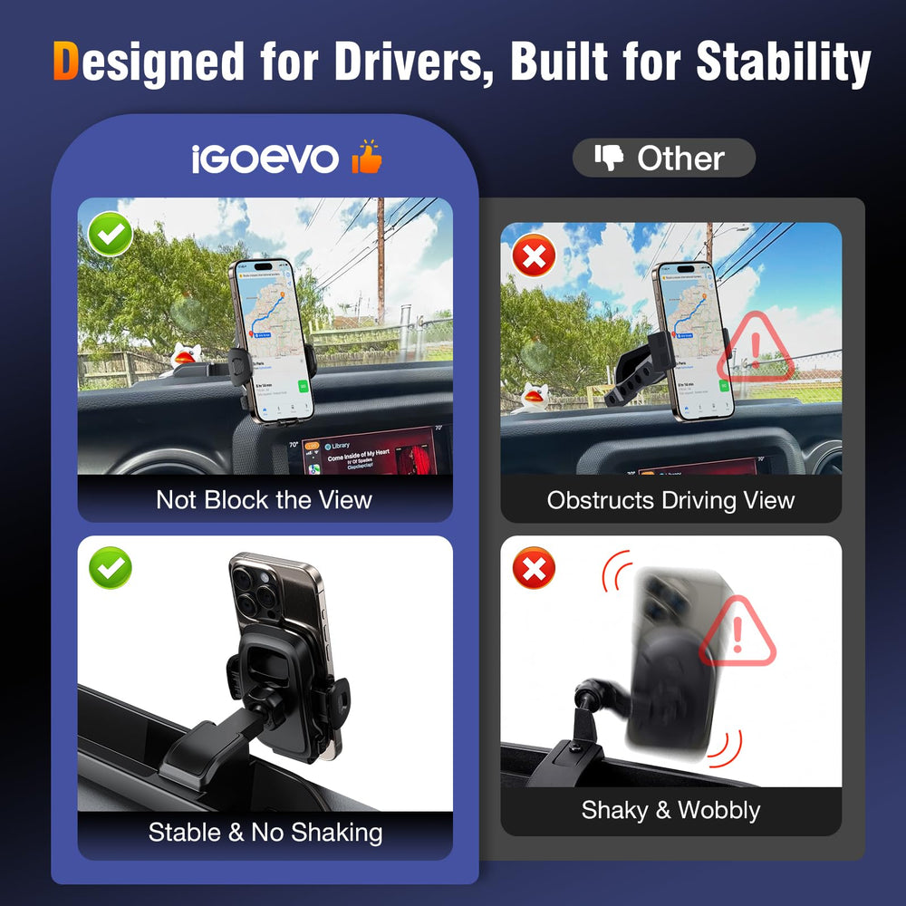 iGoevo 360-degree rotation ball seat for versatile viewing angles during navigation