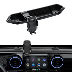 iGoevo dashboard clamp arm close-up showing secure grip during rough rides