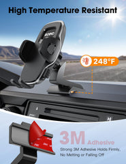 iGoevo Tacoma strong adhesive base secures the mount on rough roads