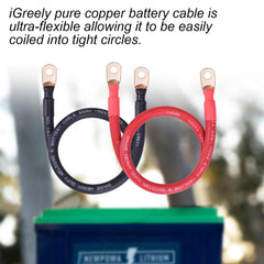 iGreely red and black 1 ft pair ready for automotive or marine wiring