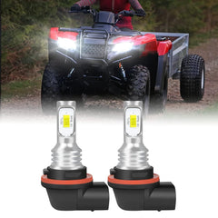 IHNZCB Honda Rancher TRX headlight bulbs emitting 6000K cool white for better night visibility.