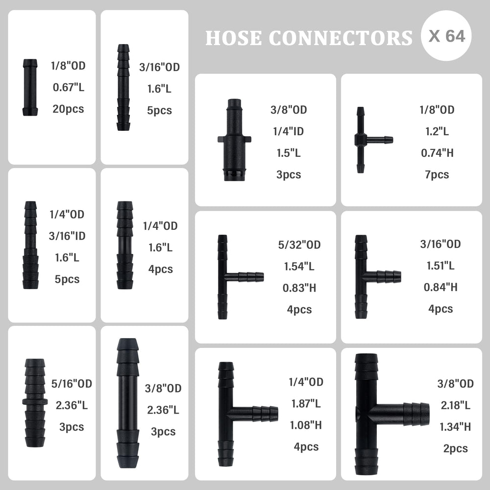 IHOTDER vacuum line connectors image: 64pcs connectors for quick, reliable hose junctions.