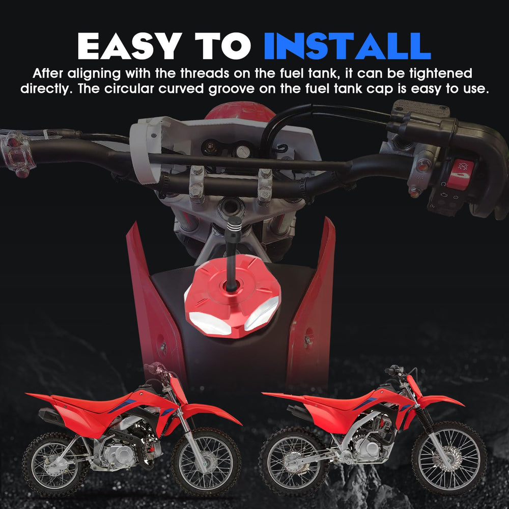 IUVWISN red CNC cap complements CRF aesthetics during rides.