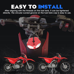 IUVWISN red CNC cap complements CRF aesthetics during rides.