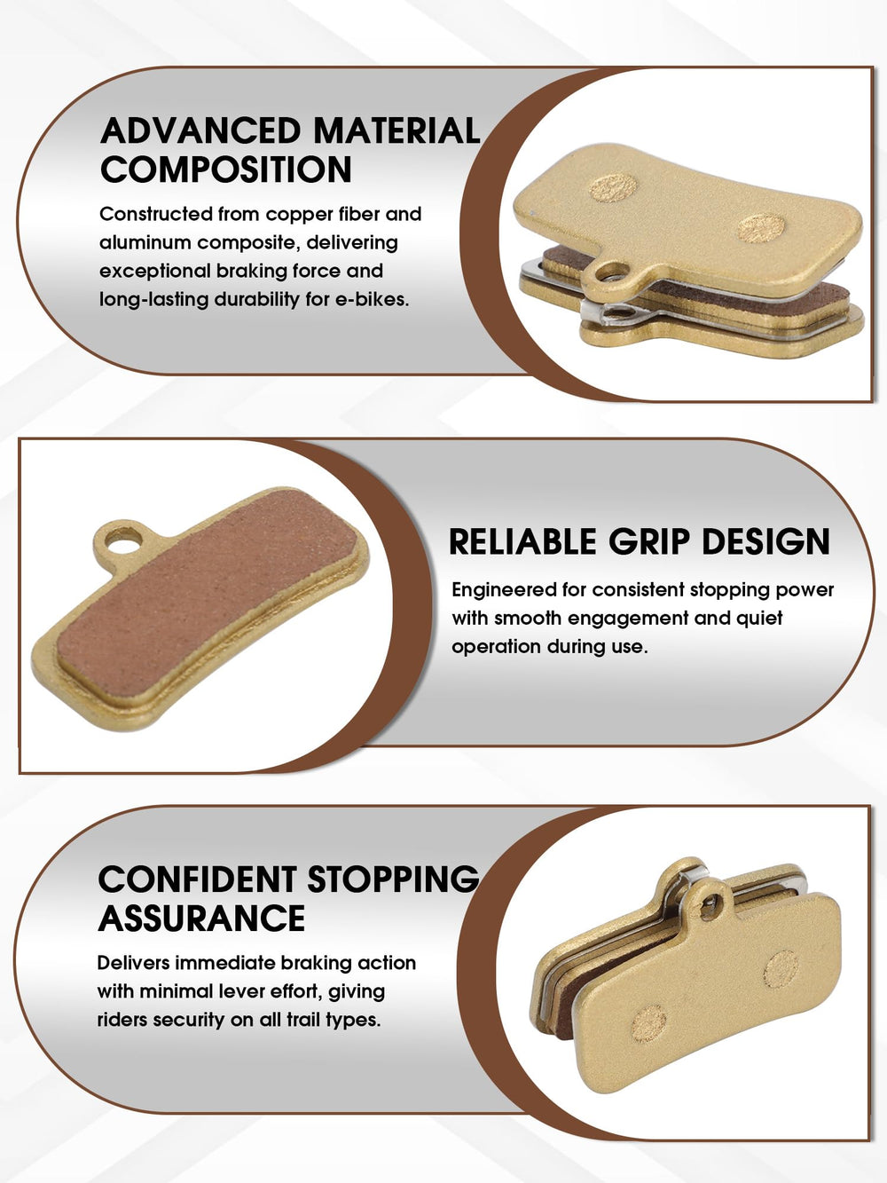 IUVWISN Talaria Sting brake pads for stable, confident braking.