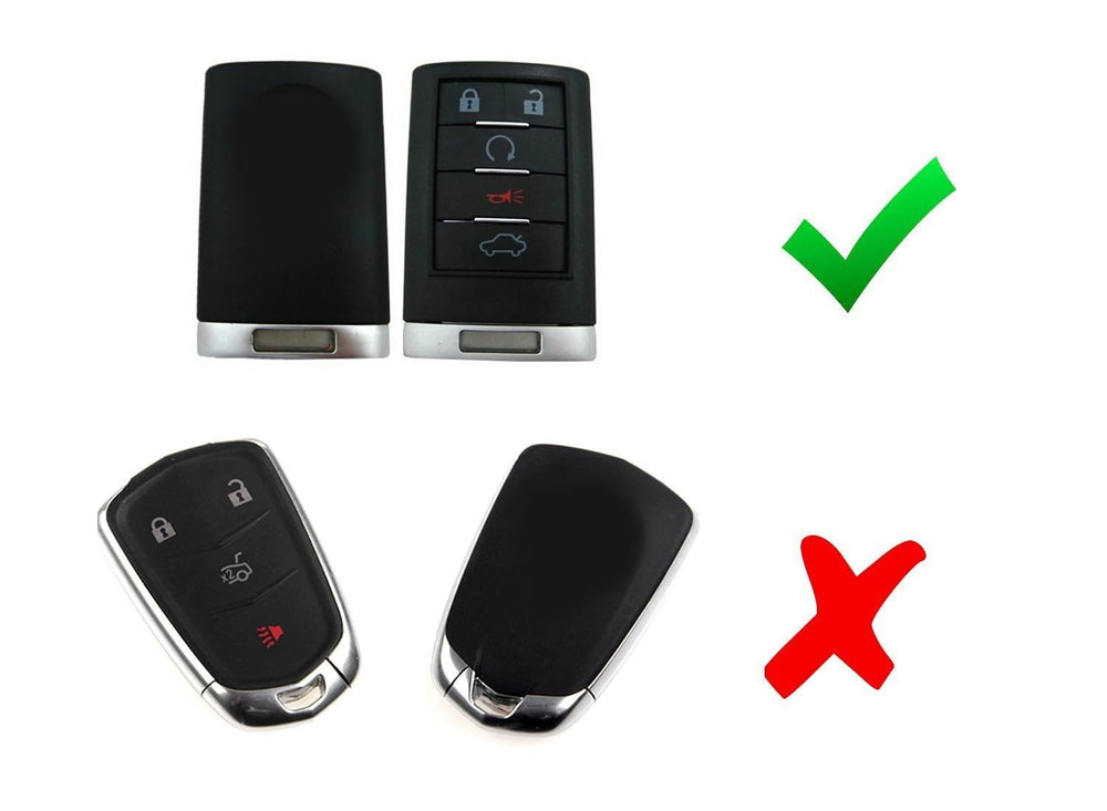 iJDMTOY carbon fiber shell back cover protects the Cadillac key fob.