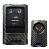 iJDMTOY carbon fiber shell front cover shields Cadillac key from scratches.