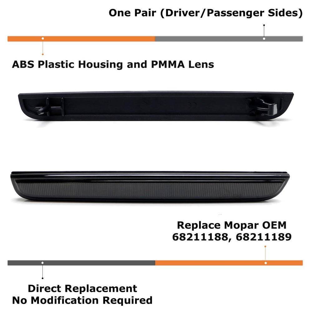 iJDMTOY blackout smoked lens rear bumper reflector right assembly boosts visibility and bold appearance
