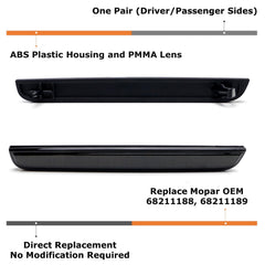 iJDMTOY blackout smoked lens rear bumper reflector right assembly boosts visibility and bold appearance