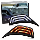 iJDMTOY blackout smoked lens side marker front Wrangler enhances nighttime visibility