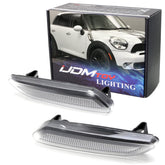 ijdmtoy euro white clear lens front fender marker assembly improves visibility with a sleek look.