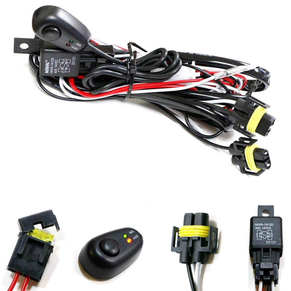 iJDMTOY relay harness with switch for fog lights enables easy on/off control.