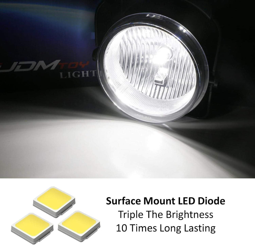 Installed iJDMTOY fog light assembly with OEM clear lens for factory look
