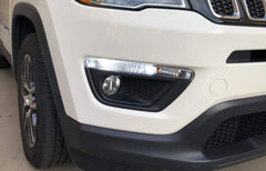 6000K xenon-white output from iJDMTOY DRL bulbs in Jeep Compass.