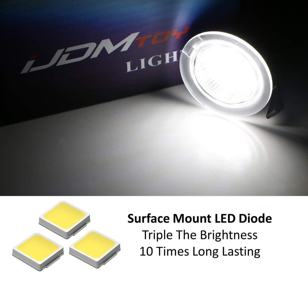 iJDMTOY puddle light for Ford Edge, even white glow at night entry
