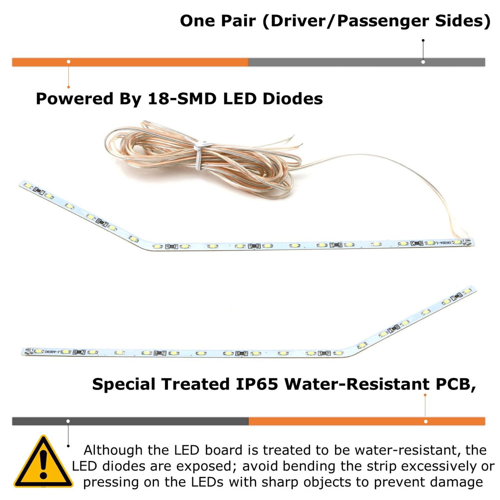 iJDMTOY Xenon white LED fender edge illumination brightens the emblem at night