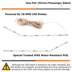 iJDMTOY Xenon white LED fender edge illumination brightens the emblem at night