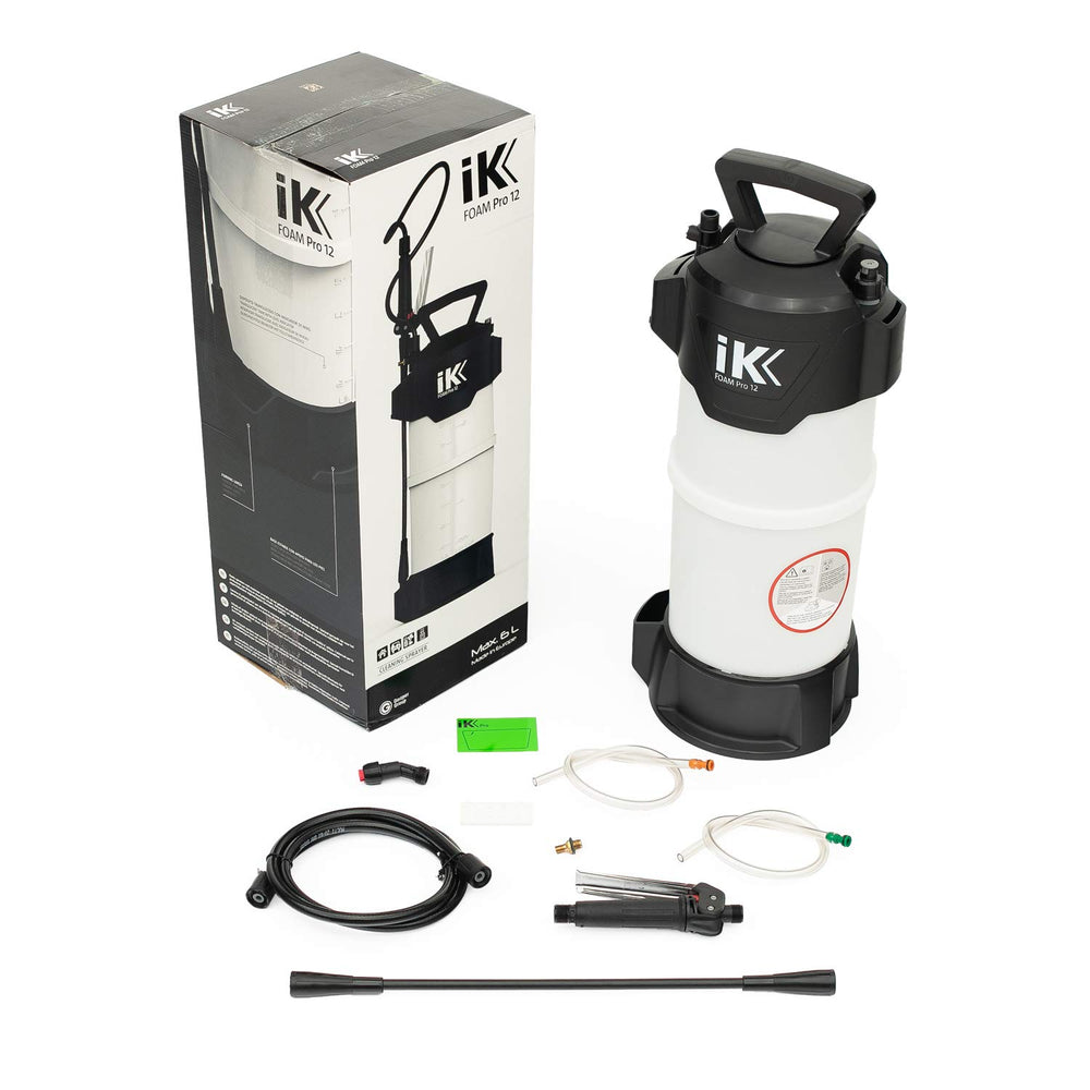 ik Foam Pro 12 pump sprayer front view for professional auto detailing with foam capability.