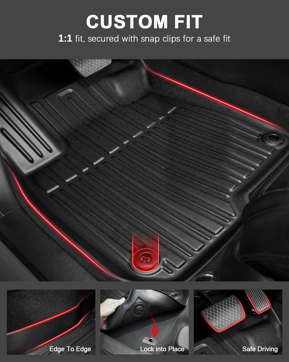 IKABEVEM CR-V rear right floor mat guards against debris and moisture.