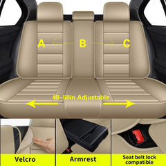 IKABEVEM Front seat covers for Nissan Frontier beige shield daily wear