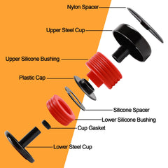 iKer red cab mount bushings improve ride quality while preserving factory feel.