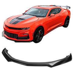 IKON Motorsports front bumper lip on a 2016–2024 Camaro in gloss black