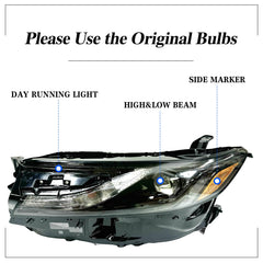 ILAMP Camry left headlight durable ABS housing and UV protection.