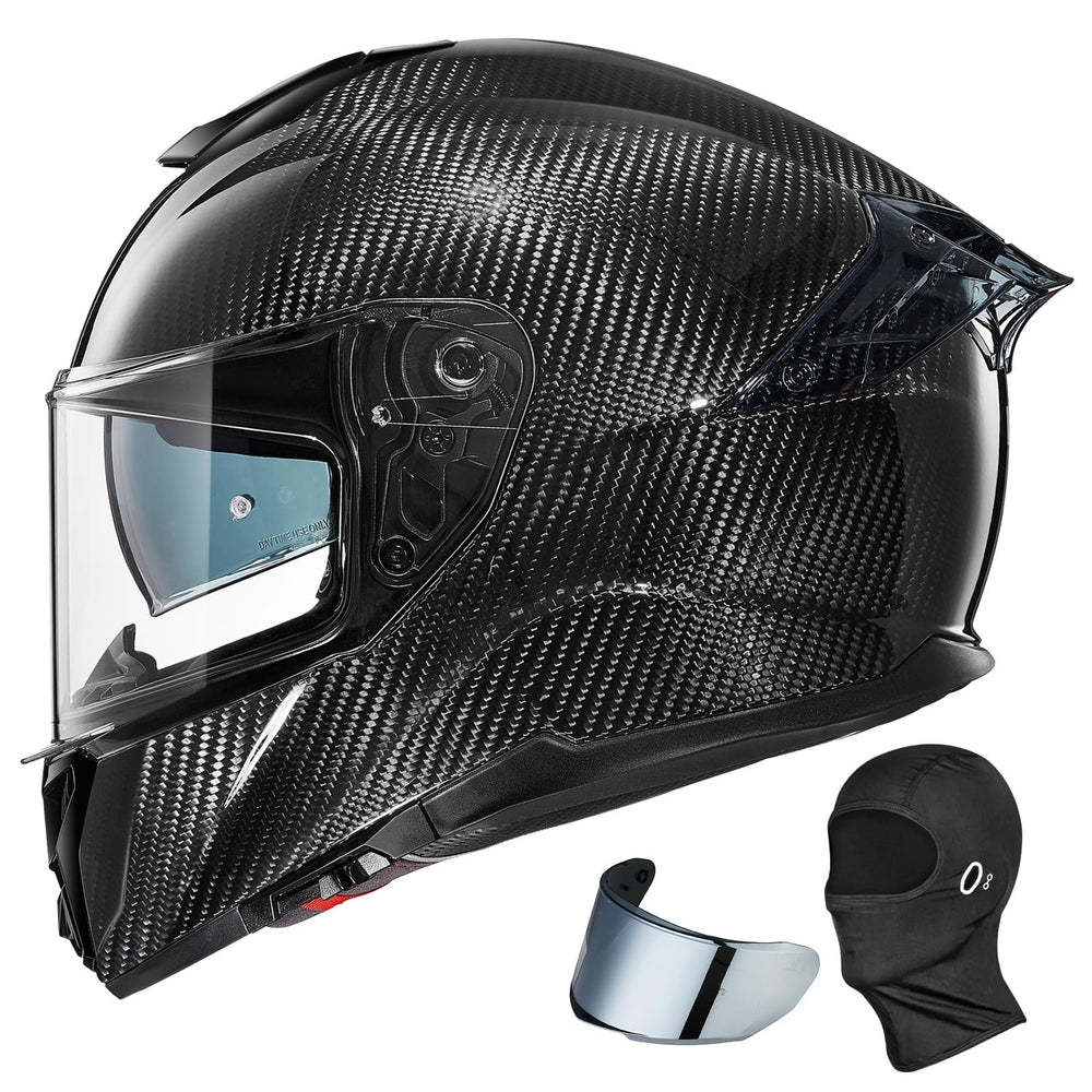 ILM 861C carbon fiber helmet front view for lightweight street riding.