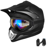 ILM BLD-818 matte black front view helmet offers enhanced head protection for dirt bike riders