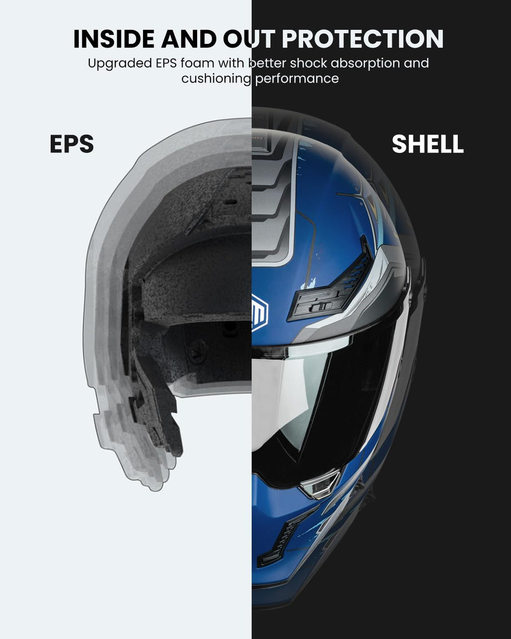 ILM MF509 Cyborg Blue ventilation channels promote airflow on longer rides