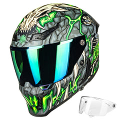 ILM MF509 Day1 Green full-face helmet for daily rides with protective shell