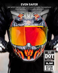 ILM MF509 Day1 orange XL inner visor shields glare and UV for bright days.