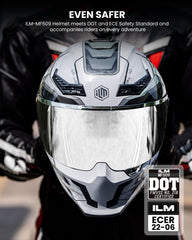 ILM MF509 dual visor system demonstrating outer visor and inner shield for adaptable lighting