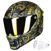 ILM MF509 Mythology Gold helmet front angle for clear street visibility