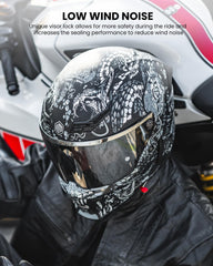 ILM MF509 Mythology Silver XL dual visor, adaptable light control for varying conditions.