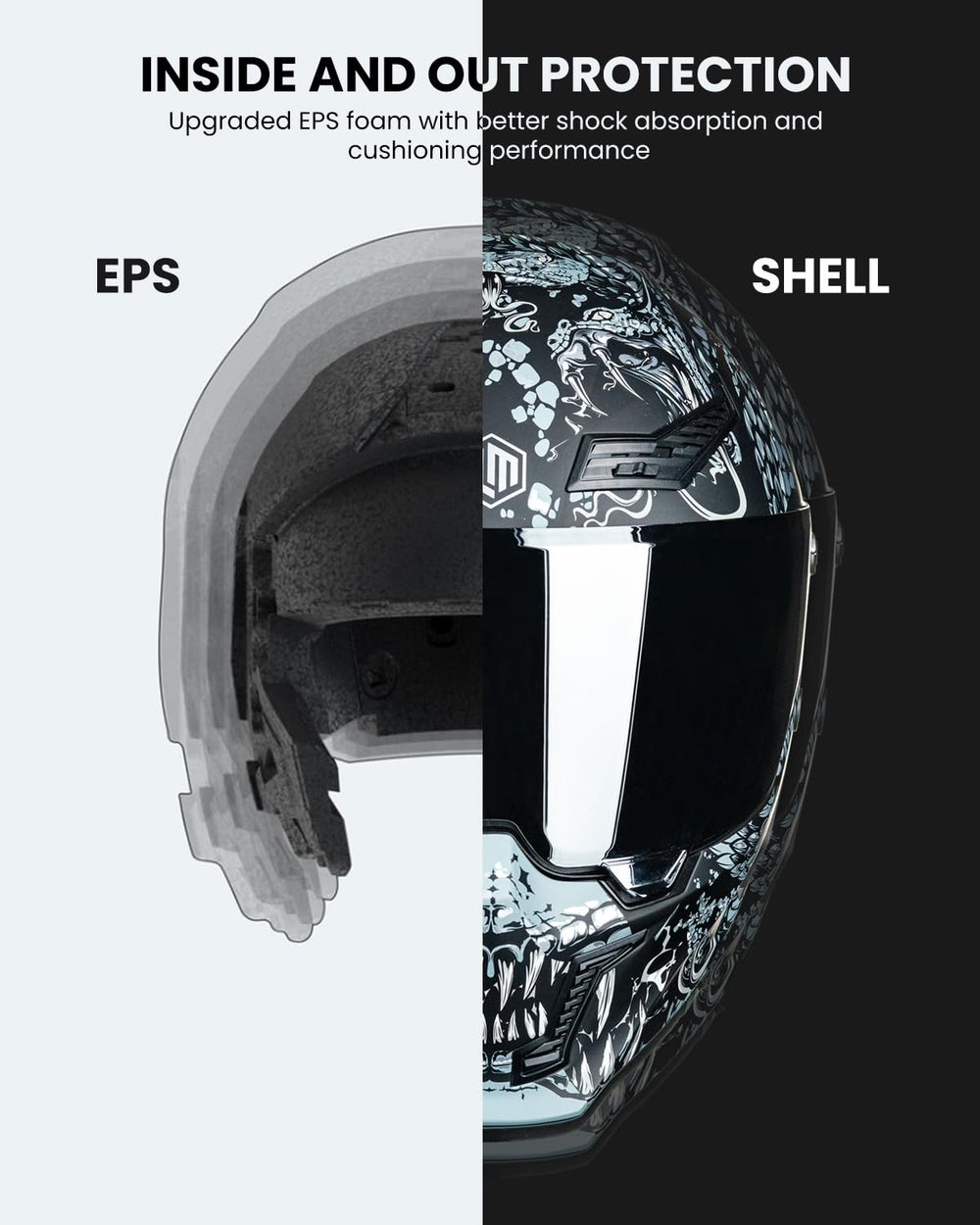 ILM MF509 Mythology Silver XL ventilation channels, improved airflow for warm rides.