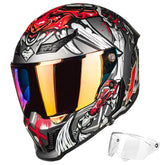 ILM MF509 Ronin Red full-face helmet for street riding and racing safety.