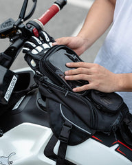 ILM tank bag doubles as a compact backpack for travel.